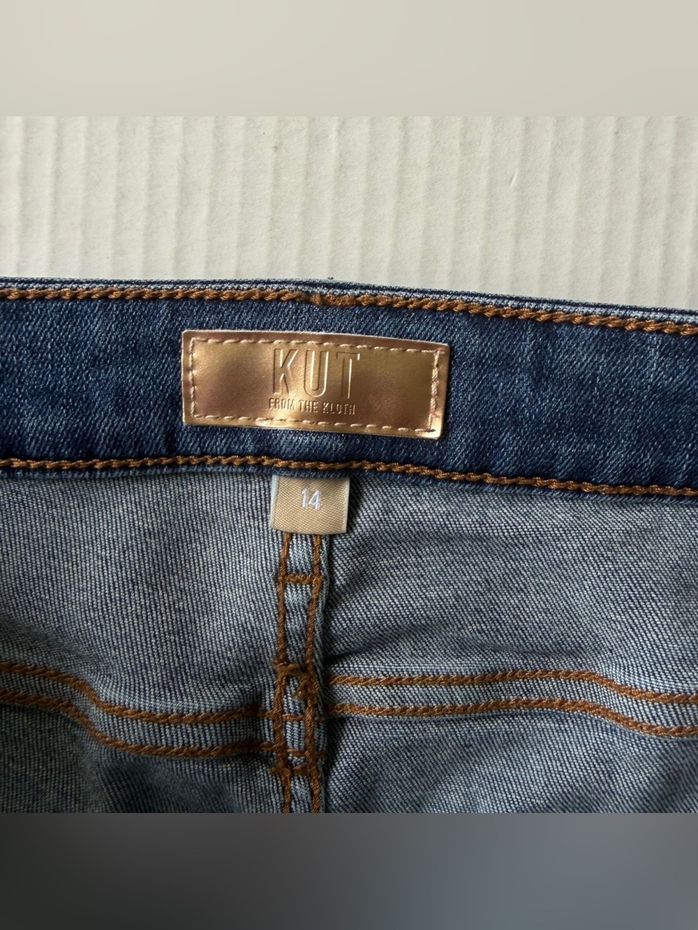 KUT‎ From The Kloth Stella Fab Ab Flare Jean High Rise Distressed Raw Hem Sz 14 - Picture 3 of 10